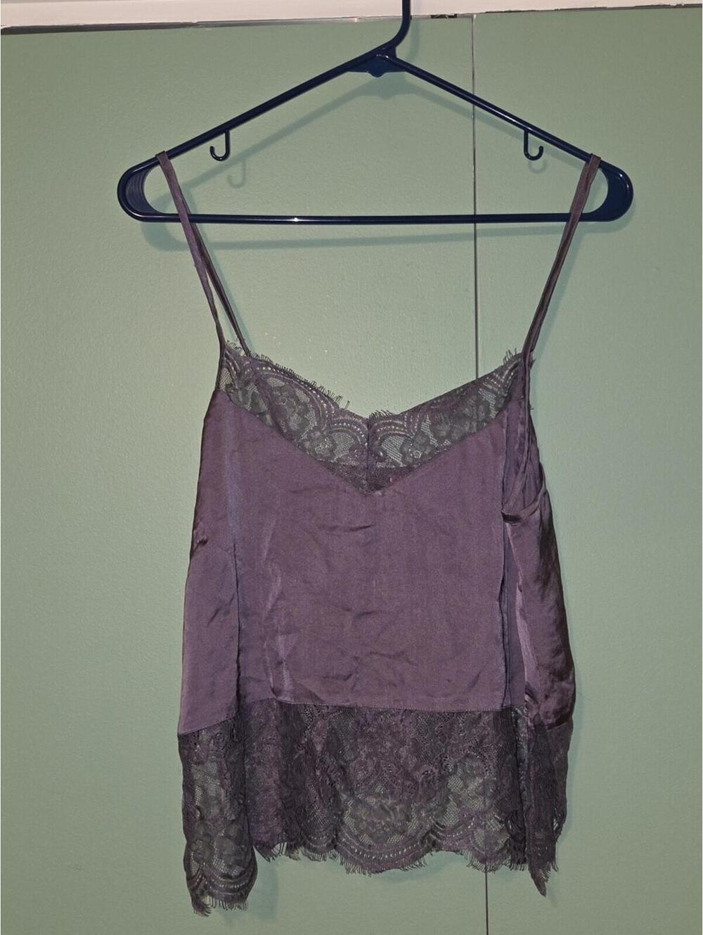 Nwt Adore Me Purple Lace Trim Lingerie Slip Top Size Medium